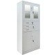 Dulap metalic Premium Asamblat usi sticla cu 3 rafturi, 3 sertare si seif 900x400x1800 mm (LxlxH), 50 kg/polita, PLUS