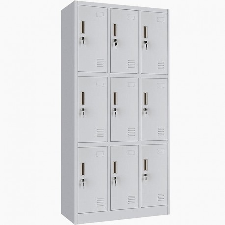 Vestiar metalic Premium Asamblat pentru valori cu 9 compartimente si picioare, 900x450x1800 mm (LxlxH), PLUS