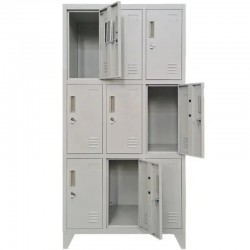 Vestiar metalic Premium pentru valori cu 9 compartimente si picioare, 900x450x1920 mm (LxlxH), Neasamblat, PLUS