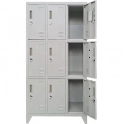 Vestiar metalic Premium Asamblat pentru valori cu 9 compartimente si picioare, 900x450x1920 mm (LxlxH), PLUS