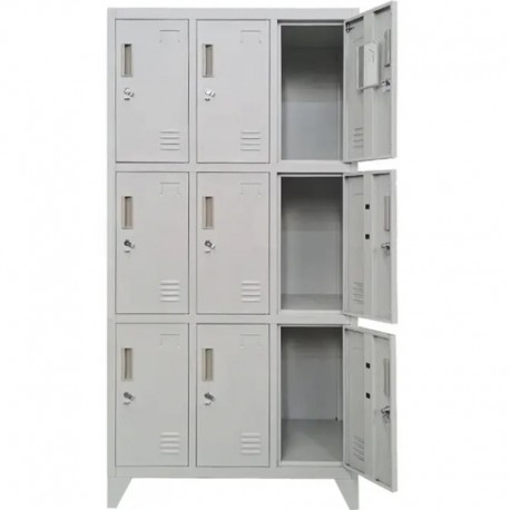 Vestiar metalic Premium Asamblat pentru valori cu 9 compartimente si picioare, 900x450x1920 mm (LxlxH), PLUS