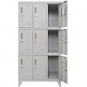 Vestiar metalic Premium Asamblat pentru valori cu 9 compartimente si picioare, 900x450x1920 mm (LxlxH), PLUS
