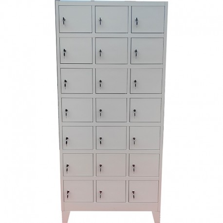 Vestiar metalic Premium Asamblat pentru valori cu 21 compartimente si picioare, 900x500x1920 mm (LxlxH), PLUS