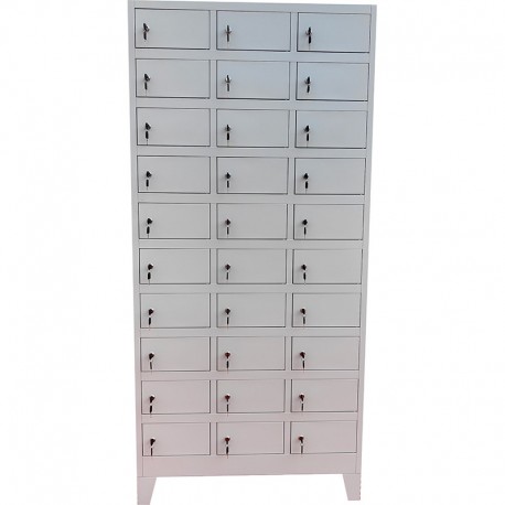 Vestiar Dulap metalic Premium Asamblat pentru valori cu 30 compartimente si picioare, 900x500x1920 mm (LxlxH), PLUS