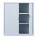 Dulap metalic Premium Asamblat cu usi tambur/pliante 2 rafturi 1000x420x1200 mm (LxlxH), 50 kg/polita, PLUS