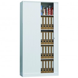 Dulap metalic Premium cu usi tambur/pliante 4 rafturi 1000x420x1800 mm (LxlxH), 50 kg/polita, Neasamblat, PLUS