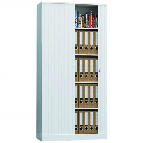 Dulap metalic Premium Asamblat cu usi tambur/pliante 4 rafturi 1000x420x1800 mm (LxlxH), 50 kg/polita, PLUS