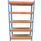 Raft metalic PROFESIONAL Premium 2000x900x400 mm (HxLxl) lacuit albastru/portocaliu 5 polite MDF, 2500 kg, 7 ani garantie, PLUS