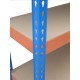 Raft metalic PROFESIONAL Premium 2000x1200x600 mm (HxLxl) lacuit albastru/portocaliu 5 polite MDF, 2500 kg, 7 ani garantie, PLUS