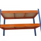 Raft metalic PROFESIONAL Premium 2000x1200x600 mm (HxLxl) lacuit albastru/portocaliu 5 polite MDF, 2500 kg, 7 ani garantie, PLUS