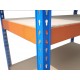 Raft metalic PROFESIONAL Premium 2000x1200x600 mm (HxLxl) lacuit albastru/portocaliu 5 polite MDF, 2500 kg, 7 ani garantie, PLUS