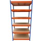 Raft metalic PROFESIONAL Premium 2500x1000x400 mm (HxLxl) lacuit albastru/portocaliu 6 polite MDF, 3000 kg, 7 ani garantie, PLUS