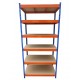 Raft metalic PROFESIONAL Premium 2500x1200x500 mm (HxLxl) lacuit albastru/portocaliu 6 polite MDF, 3000 kg, 7 ani garantie, PLUS