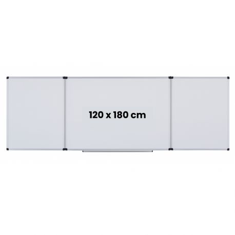 Tabla alba magnetica, triptica, 120x180cm + 2 x 90x120cm, cu 5 suprafete de scris, Optima