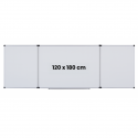 Tabla alba magnetica, triptica, 120x180cm + 2 x 90x120cm, cu 5 suprafete de scris, Optima