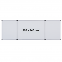 Tabla alba magnetica, triptica, 120x240cm + 2 x 120x120cm, cu 5 suprafete de scris, Optima