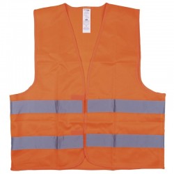 Vesta reflectorizanta DONAU, 100% polyester, cu arici, marimea M - portocalie