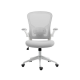 Scaun de birou, brate plastic, rotile, mesh textil/stofa, Office Products Chios - alb