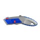 Cutter profesional Optima, lama trapezoidala + 5 rezerve SK5, cu auto-incarcare, zinc cu rubber grip