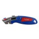 Cutter profesional Optima, lama trapezoidala + 4 rezerve SK2 tratate, 2 functiuni, zinc cu rubber gr