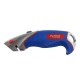 Cutter profesional Optima, lama trapezoidala + 2 rezerve SK5, aluminiu cu rubber grip