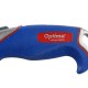 Cutter profesional Optima, lama trapezoidala + 2 rezerve SK5, aluminiu cu rubber grip