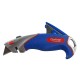 Cutter profesional Optima, lama trapezoidala + 2 rezerve SK5, aluminiu cu rubber grip