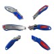 Cutter profesional Optima, lama trapezoidala + 2 rezerve SK5, aluminiu cu rubber grip