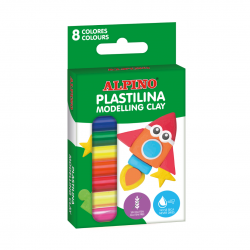 Plastilina standard, 8 x 12 gr./blister, ALPINO - 8 culori asortate