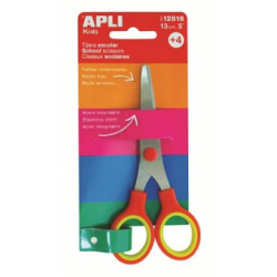 Foarfeca scolari Apli, grip rosu, 13 cm, taiere dreapta