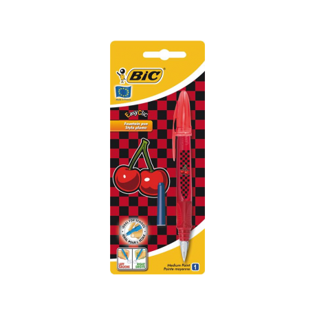 Stilou Bic Easy Clic Cherry, 1 bucata/blister