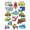 Etichete autoadezive Apli tematice, 3 coli/set, 45 etichete/set, tema Transport