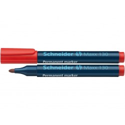 MARKER PERMANENT SCHNEIDER 130 ROSU, varf rotund 1-3 mm, 50 buc/set