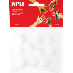 Material spumos pentru lucru manual Apli, in forma de bila cu diametru de 25 mm, 10 bucati/set