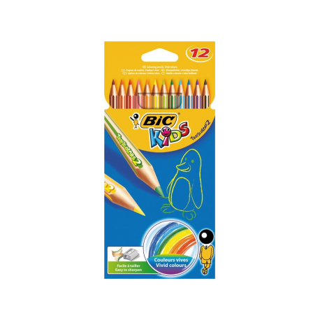 Creioane colorate Bic Tropicolors 2, 12 bucati/set