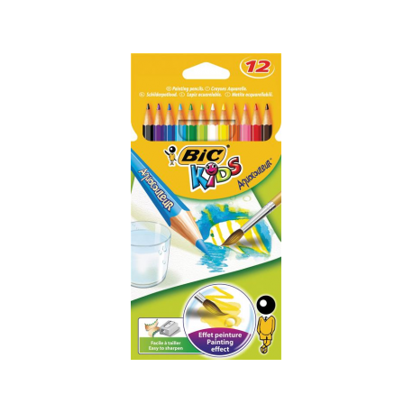 Creioane colorate Bic Aquacouleur, 12 bucati/set