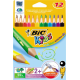 Creioane colorate Bic Evolution, triunghiulare, 12 bucati/set