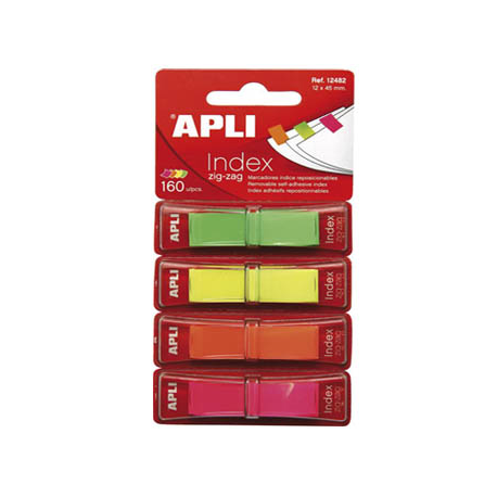 INDEX POP-UP APLI 12x45 mm, 160 file/set, 4 culori neon