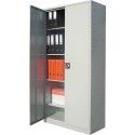 Dulap metalic Eco I A177, metal, gri deschis, 4 rafturi, 2 usi, 90 x 40 x 180 cm, 60 kg/raft