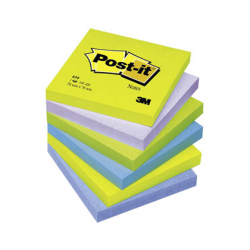 NOTES AUTOADEZIV POST-IT MINT 76X76 mm, 6 culori neon/set