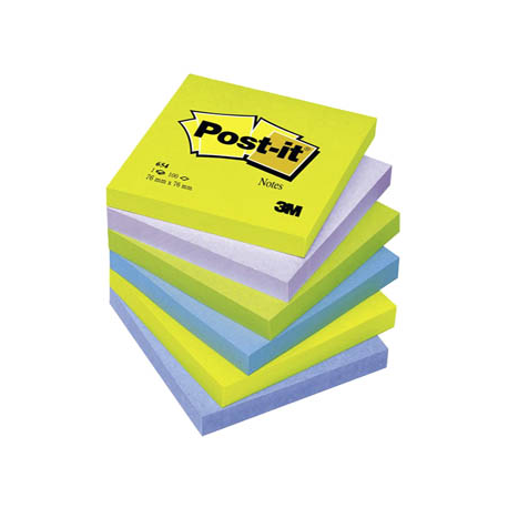 NOTES AUTOADEZIV POST-IT MINT 76X76 mm, 6 culori neon/set