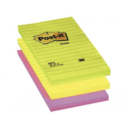 NOTES AUTOADEZIV POST-IT LINIAT 152X102 mm, culori neon