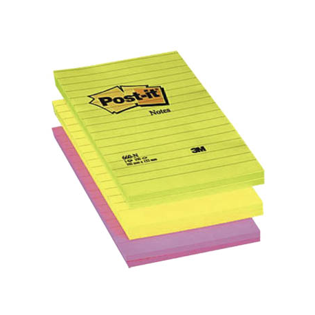 NOTES AUTOADEZIV POST-IT LINIAT 152X102 mm, culori neon