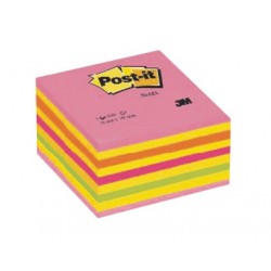 CUB NOTITE AUTOADEZIVE POST-IT 76x76 mm, galben/roz neon 