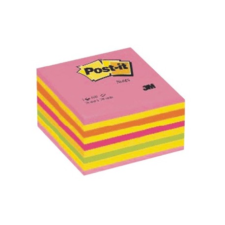 CUB NOTITE AUTOADEZIVE POST-IT 76x76 mm, galben/roz neon 