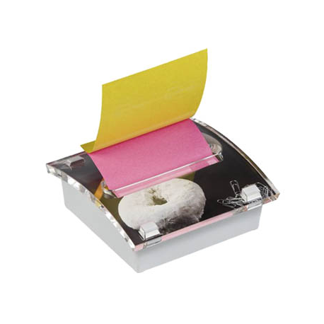 DISPENSER MILLENIUM ART POST-IT PT. NOTES AUTOADEZIV 76X76 mm, roz/galben neon