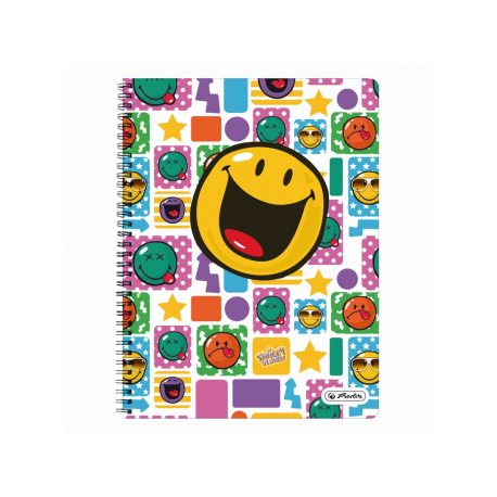 CAIET A4 70F SPIRALA PATRATELE PERFORAT SMILEY WORLD HAPPY