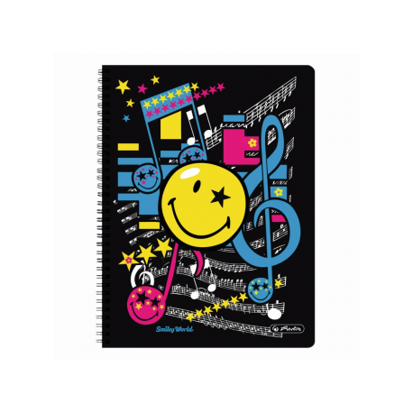 CAIET A4 70F SPIRALA PATRATELE PERFORAT SMILEY WORLD POP