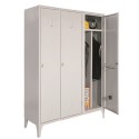 VESTIAR METALIC CU PICIOARE SI 3 USI, perete despartitor 717/03P, 1200x500x1800 mm (LxlxH), Italia