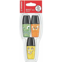 Textmarker Stabilo Boss Mini Monster, 3buc/blister